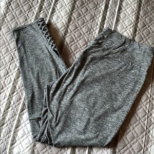 No Boundaries Gray Form-Fitting Leggings with Cutouts